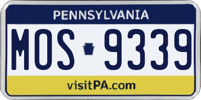 PA license plate MOS9339
