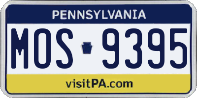 PA license plate MOS9395