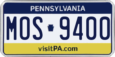 PA license plate MOS9400