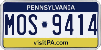 PA license plate MOS9414