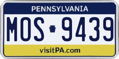 PA license plate MOS9439
