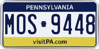 PA license plate MOS9448