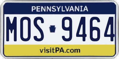 PA license plate MOS9464