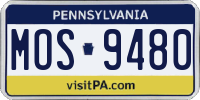 PA license plate MOS9480
