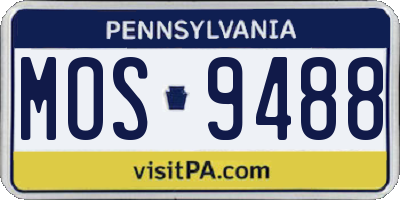 PA license plate MOS9488