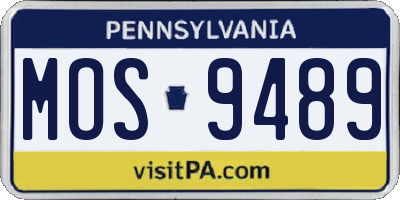 PA license plate MOS9489