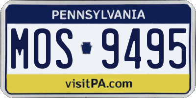 PA license plate MOS9495