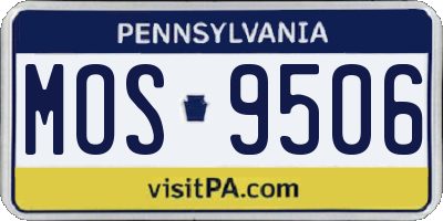 PA license plate MOS9506