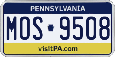 PA license plate MOS9508