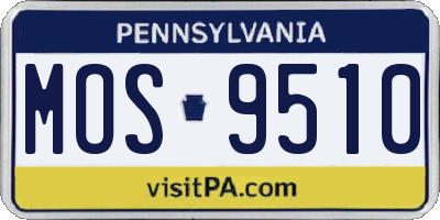 PA license plate MOS9510