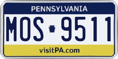 PA license plate MOS9511
