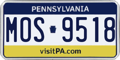 PA license plate MOS9518