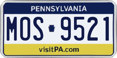 PA license plate MOS9521