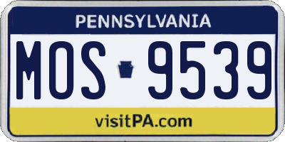 PA license plate MOS9539