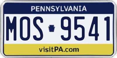 PA license plate MOS9541