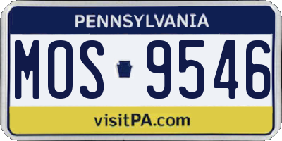 PA license plate MOS9546