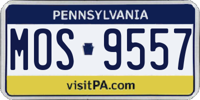 PA license plate MOS9557