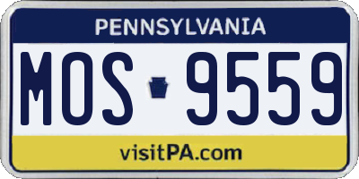 PA license plate MOS9559