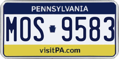 PA license plate MOS9583