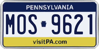 PA license plate MOS9621