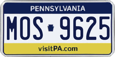 PA license plate MOS9625