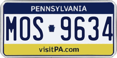 PA license plate MOS9634