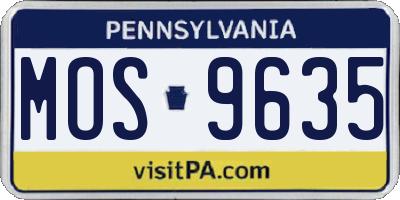 PA license plate MOS9635
