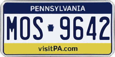 PA license plate MOS9642