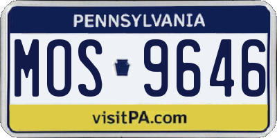 PA license plate MOS9646