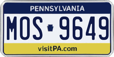 PA license plate MOS9649