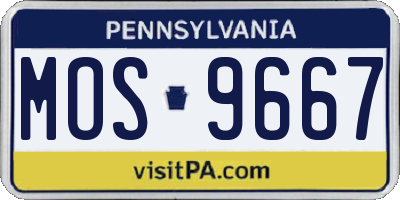 PA license plate MOS9667