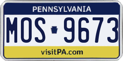 PA license plate MOS9673