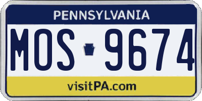 PA license plate MOS9674