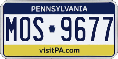 PA license plate MOS9677