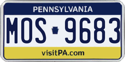 PA license plate MOS9683