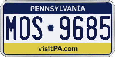 PA license plate MOS9685