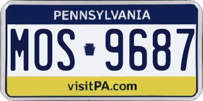 PA license plate MOS9687