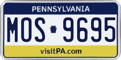 PA license plate MOS9695