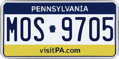 PA license plate MOS9705