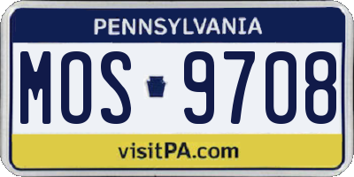 PA license plate MOS9708