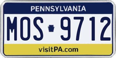 PA license plate MOS9712