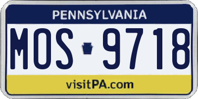 PA license plate MOS9718