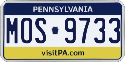 PA license plate MOS9733