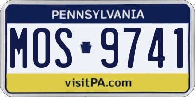 PA license plate MOS9741