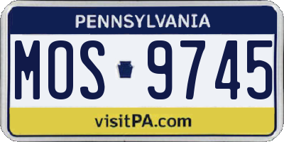 PA license plate MOS9745