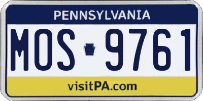 PA license plate MOS9761