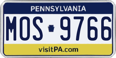 PA license plate MOS9766