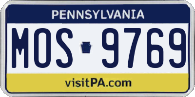 PA license plate MOS9769