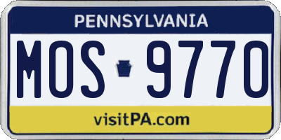 PA license plate MOS9770