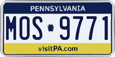 PA license plate MOS9771